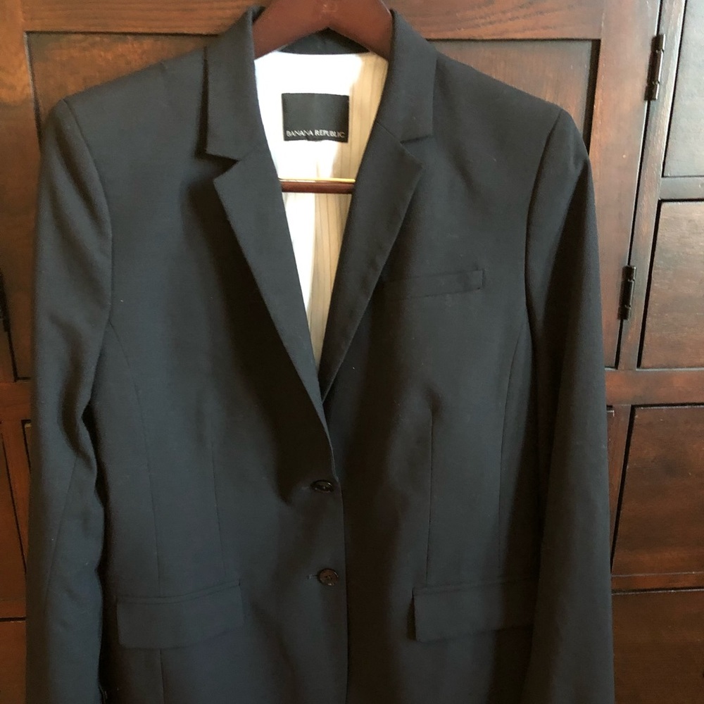 Banana Republic Long & Lean Black Blazer Size 12